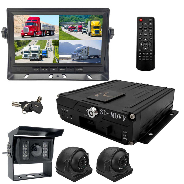 Agri Cam 1080P 2-4 Cam MDVR Black Box System w/ 7" LCD. Tamper-Proof & Heavy Duty System