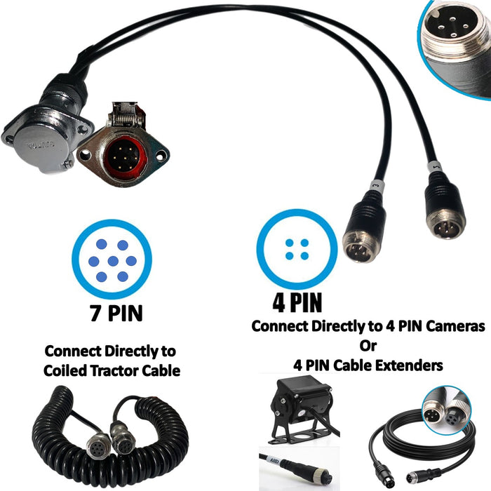 Multi-Cam Tractor Trailer Connector System for up to 4 Cameras