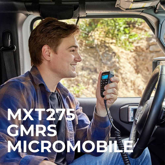 MicroMobile GMRS Two-Way Radio 15W 15 Channels USB-C Integrated Control Mic MXT275