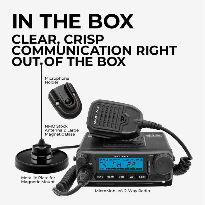 MicroMobile GMRS Two-Way Radio 50W 99 Channels With USB-C MXT500