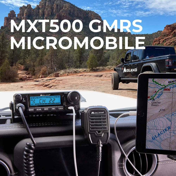 MicroMobile GMRS Two-Way Radio 50W 99 Channels With USB-C MXT500