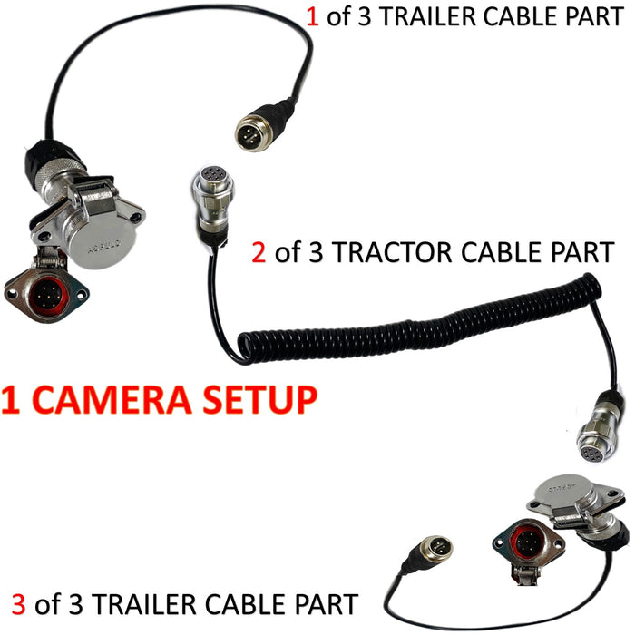 Multi-Cam Tractor Trailer Connector System for up to 4 Cameras