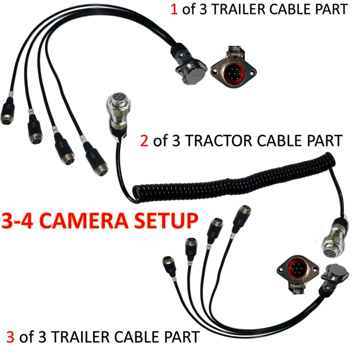 Multi-Cam Tractor Trailer Connector System for up to 4 Cameras