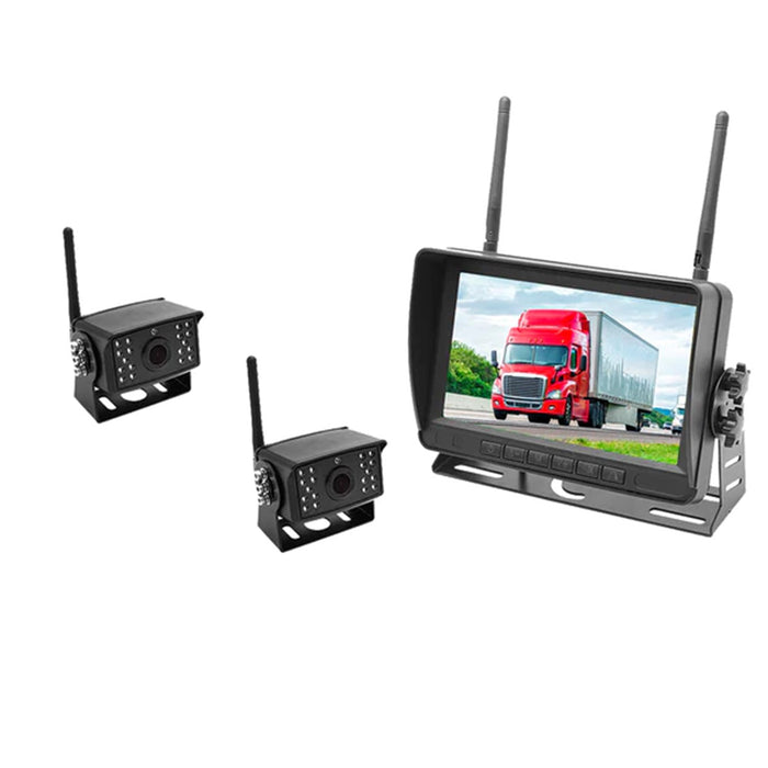 Agri Cam System! 2-4 Cam Wireless Backup Cam with 7inch LCD. HD Cams, Up to 4 Cams, Wireless Range 200' Plus