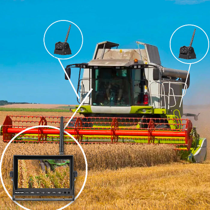 Agri Cam 2 to 4 Camera System with Built-In Battery & Magnet & 7" LCD Monitor! 5 Minute Installation!