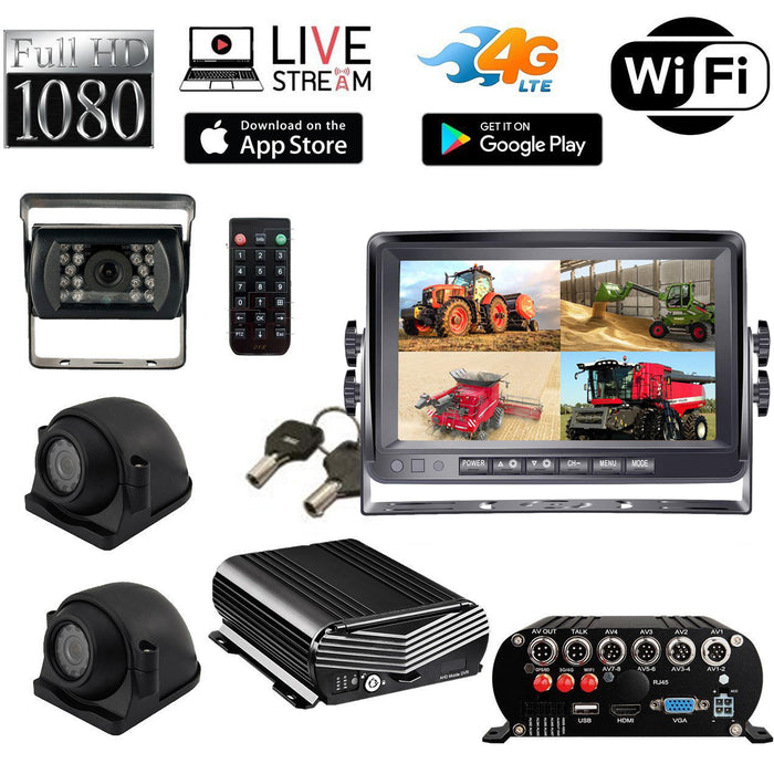 Agricameras Live Streaming System! MNVR Black Box 3-8 1080P Tamper Proof Cam System w/ 4G, WIFI, GPS, up to 4TB HDD