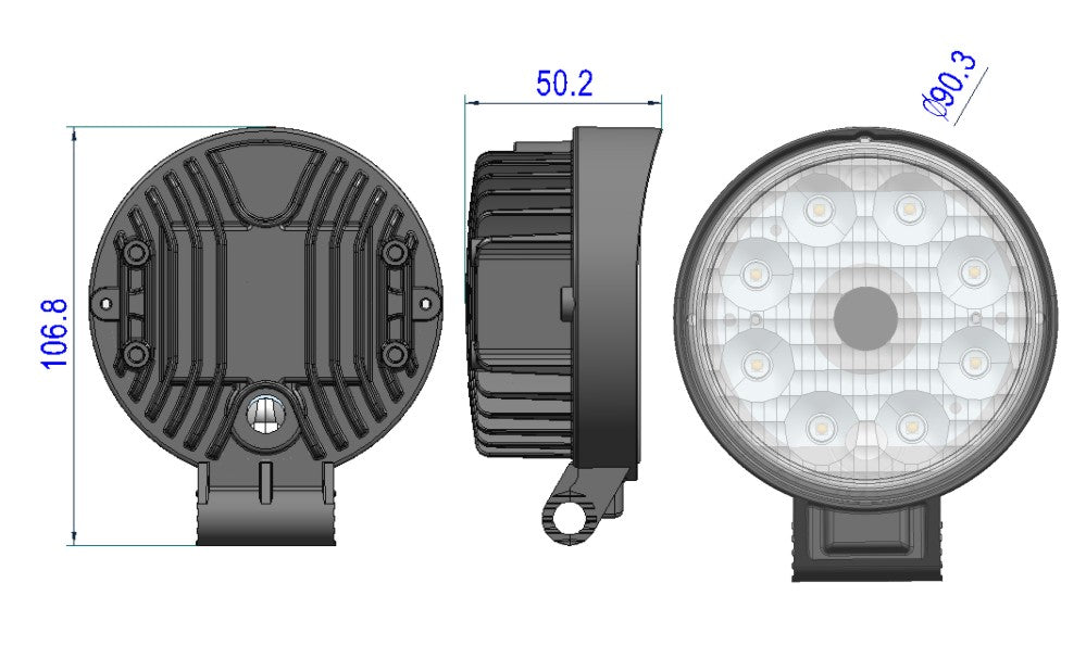 Forklift Flood Work Light 1080P Camera System w/ 7" LCD - Light Up Any Work/Dark AREA with 100+ IR Range