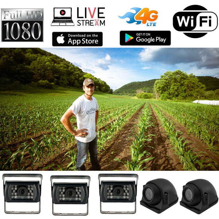 Agricameras Live Streaming System! MNVR Black Box 3-8 1080P Tamper Proof Cam System w/ 4G, WIFI, GPS, up to 4TB HDD