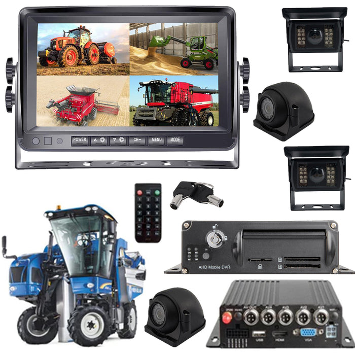 Agri Cam 1080P 2-4 Cam MDVR Black Box System w/ 7" LCD. Tamper-Proof & Heavy Duty System