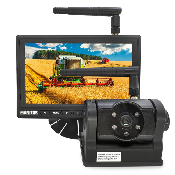 Agri Cam 2 to 4 Camera System with Built-In Battery & Magnet & 7" LCD Monitor! 5 Minute Installation!