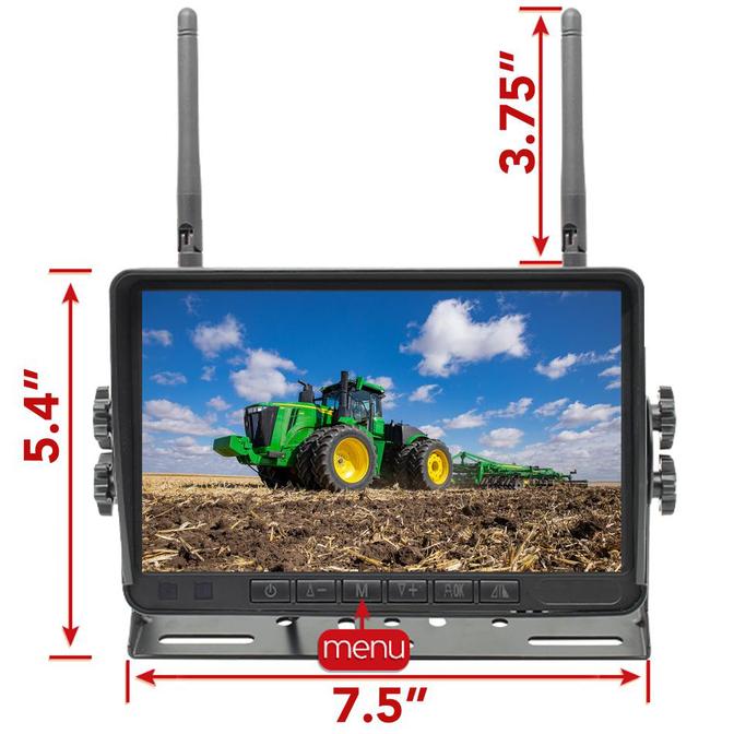 Agri Cam System! 2-4 Cam Wireless Backup Cam with 7inch LCD. HD Cams, up to 4 Cams, Wireless Range 200' Plus