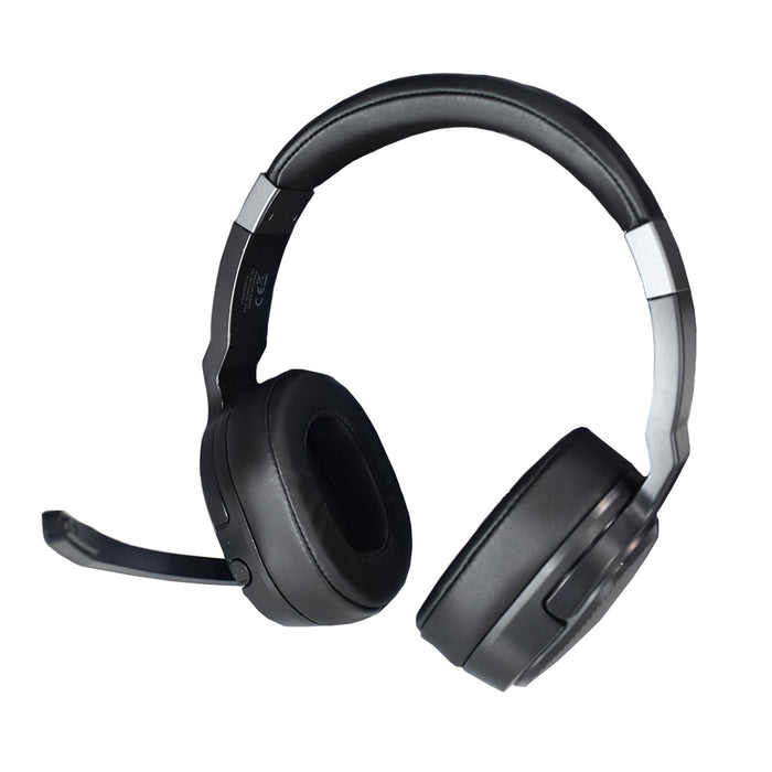 PATRIOT Convertible Bluetooth Over the Head Headset! Single or Dual Ear Stereo Noise Canceling Headset 200ft+ Range