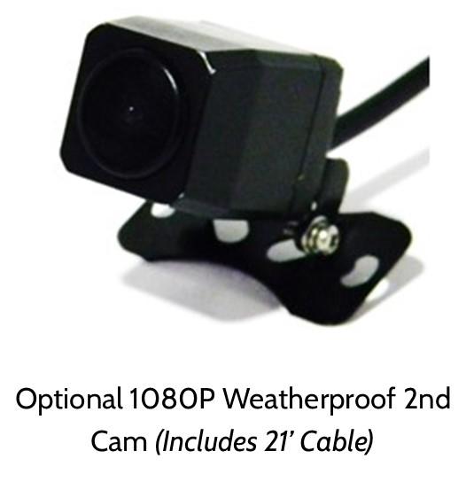 Additional 1080P Waterproof 2nd Cam for Pinnacle 4K WIFI GPS Dashcam