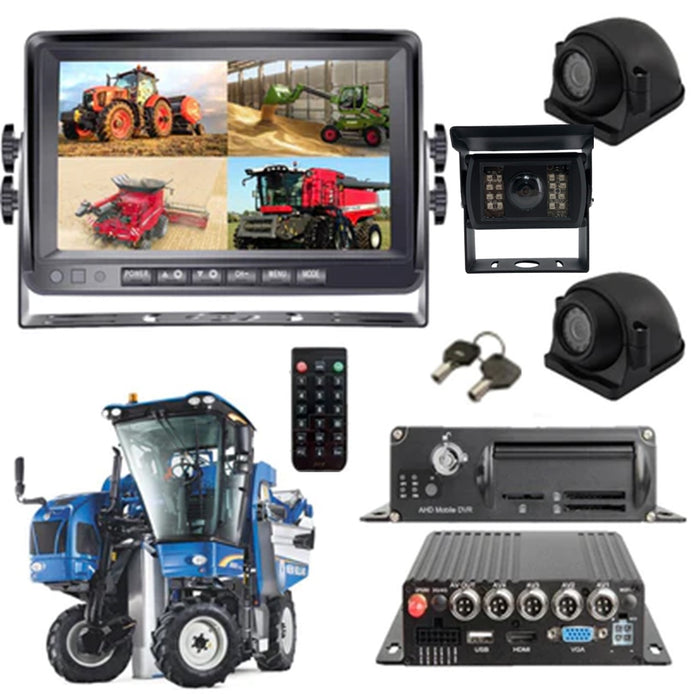 Agri Cam 1080P 2-4 Cam MDVR Black Box System w/ 7" LCD. Tamper-Proof & Heavy Duty System