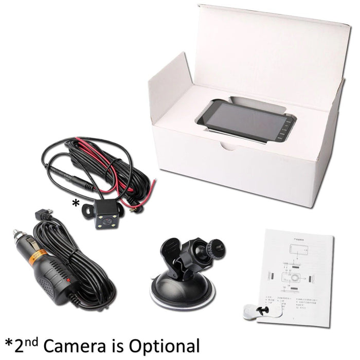 Prime Gold Dual DVR Dash Cam with Touch Screen - 4th Gen 2 Cam System