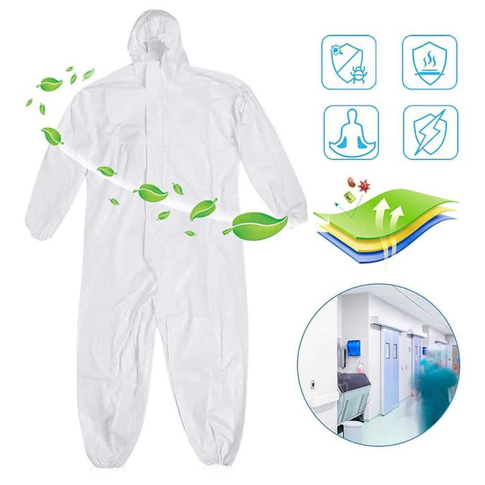 Disposable Full Body Protective Hooded Suit Cloth Coveralls