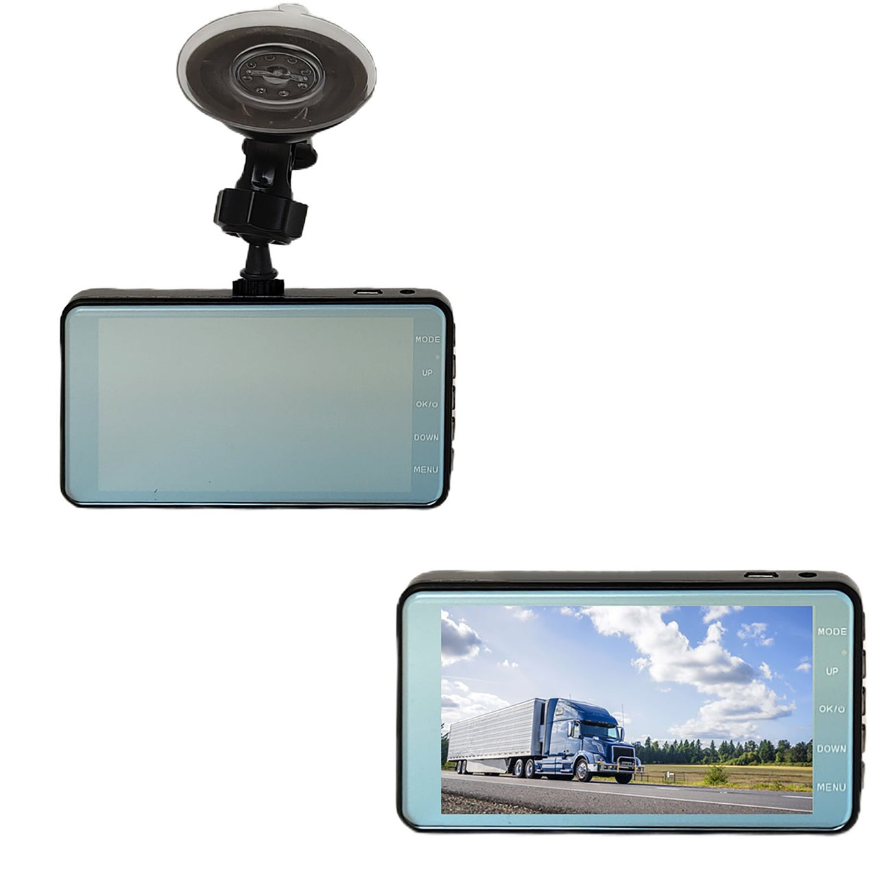 Prime Gold Quad DVR Trucker Dash Cam with Touch Screen Records 4 Vie