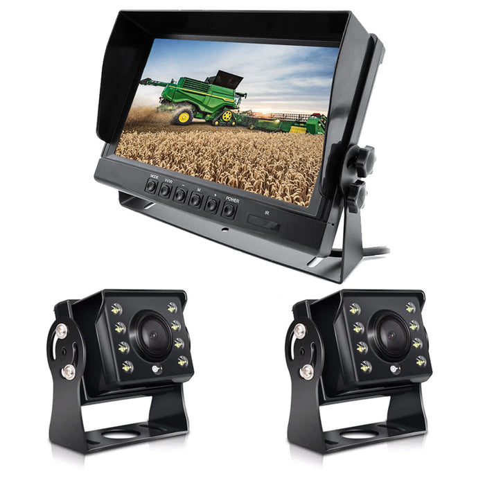 Farming HD Backup 1080P Camera for Agri Industry w/ 9" LCD. Heavy Duty Cam w/ Super Night Vision