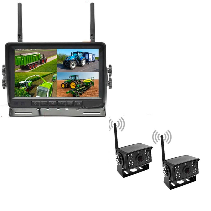 Agri Cam System! 2-4 Cam Wireless Backup Cam with 7inch LCD. HD Cams, up to 4 Cams, Wireless Range 200' Plus