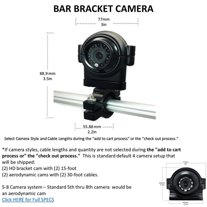 Agri Cam 1080P 3 to 8 Cam MDVR Black Box System w/ 7" LCD with up to 4TB HDD. Tamper-Proof & Heavy Duty System