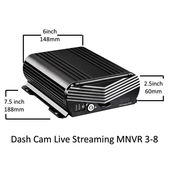 Agricameras Live Streaming System! MNVR Black Box 3-8 1080P Tamper Proof Cam System w/ 4G, WIFI, GPS, up to 4TB HDD