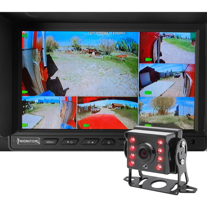 Agri Cam 1080P 3 to 8 Cam MDVR Black Box System w/ 7" LCD with up to 4TB HDD. Tamper-Proof & Heavy Duty System