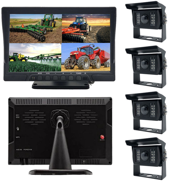 Agri-Farming 3RD Gen 1080P 2-4 WIRED DVR Camera System with 10" LCD