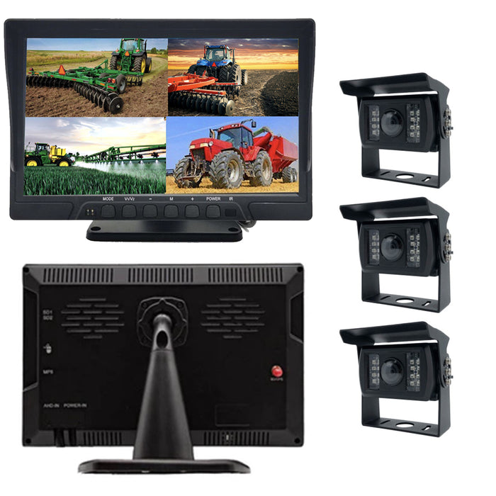 Agri-Farming 3RD Gen 1080P 2-4 WIRED DVR Camera System with 10" LCD