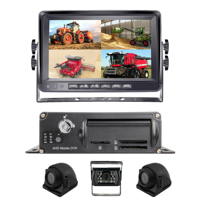 Agri Cam 1080P 2-4 Cam MDVR Black Box System w/ 7" LCD. Tamper-Proof & Heavy Duty System