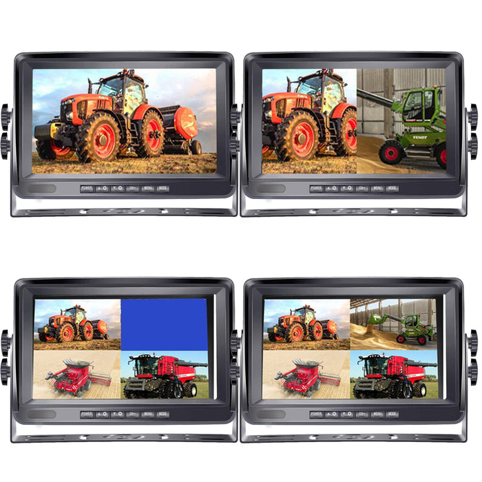 Agri Cam 1080P 3 to 8 Cam MDVR Black Box System w/ 7" LCD with up to 4TB HDD. Tamper-Proof & Heavy Duty System