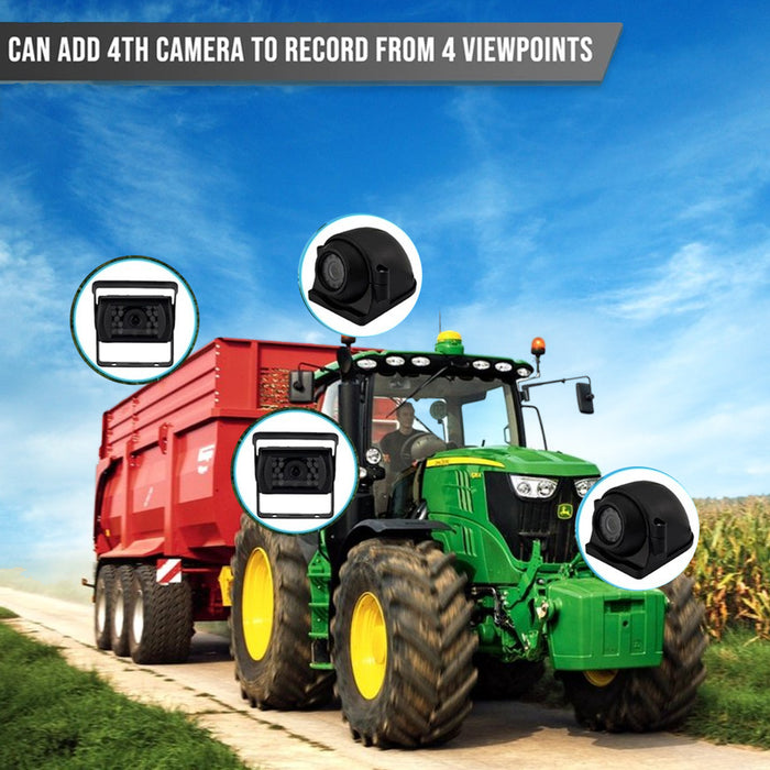 Agri Cam 1080P 2-4 Cam MDVR Black Box System w/ 7" LCD. Tamper-Proof & Heavy Duty System