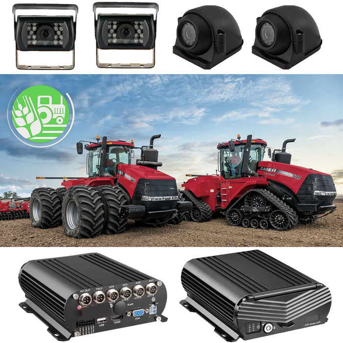 Agri Cam 1080P 3 to 8 Cam MDVR Black Box System w/ 7" LCD with up to 4TB HDD. Tamper-Proof & Heavy Duty System