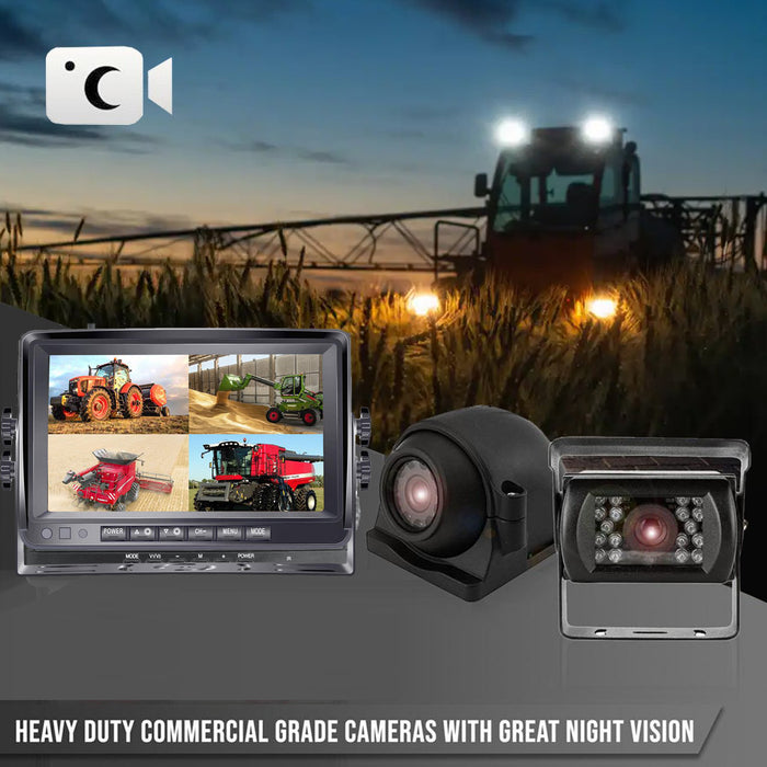 Agri Cam 1080P 3 to 8 Cam MDVR Black Box System w/ 7" LCD with up to 4TB HDD. Tamper-Proof & Heavy Duty System