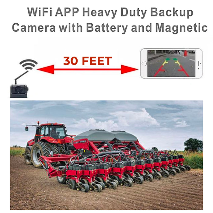 Agri Cam Heavy Duty WIFI Backup Cam w/ Built-In Battery & Magnet, perfect for Tractors & Ag Equipment