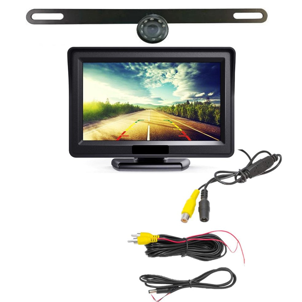 Wired License Plate Backup Cam 1080P HD 120 Degree Wide Angle Camera